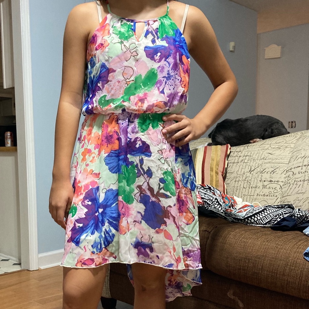 Floral Print High Low Dress